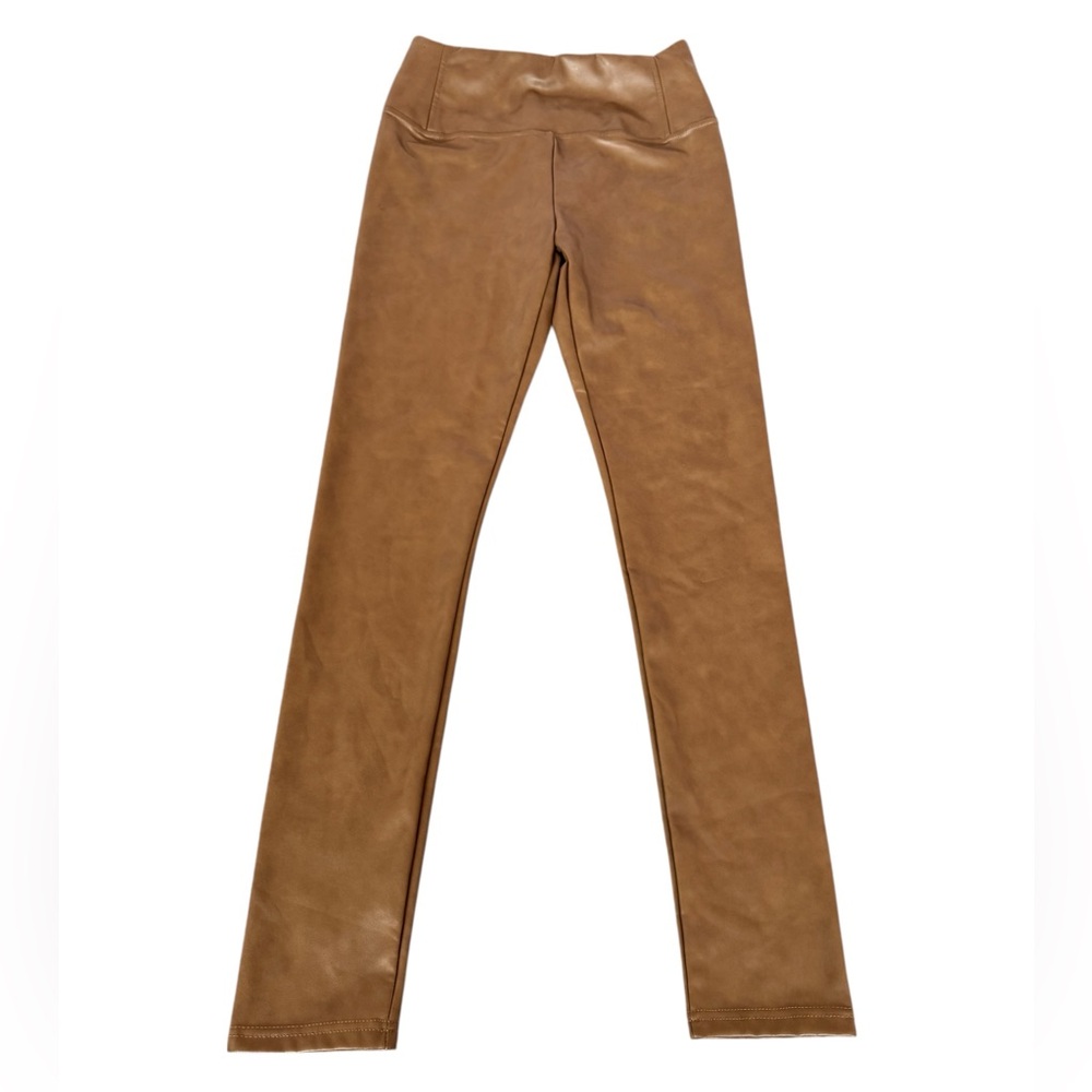 7 For All Mankind Women’s Pants Small Brown Vegan Leather Skinny Pullover Causal